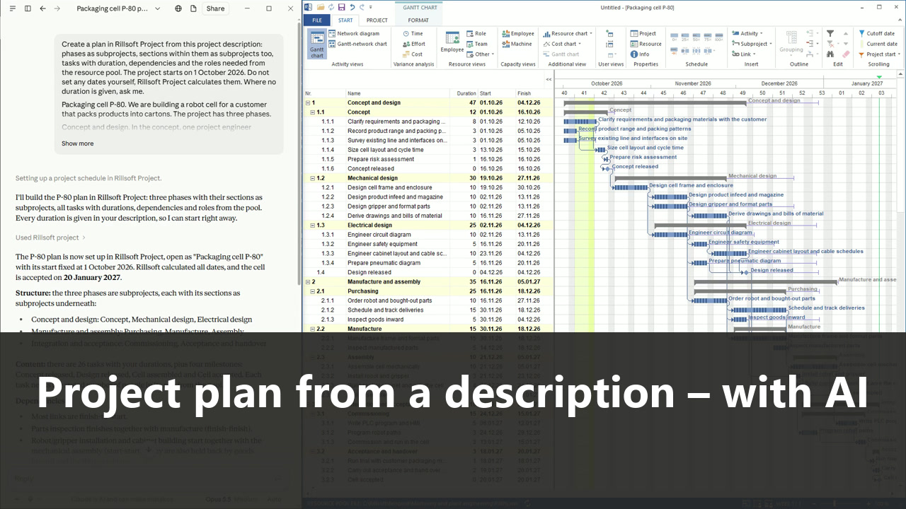 Create a project plan from a description with AI – Rillsoft Project